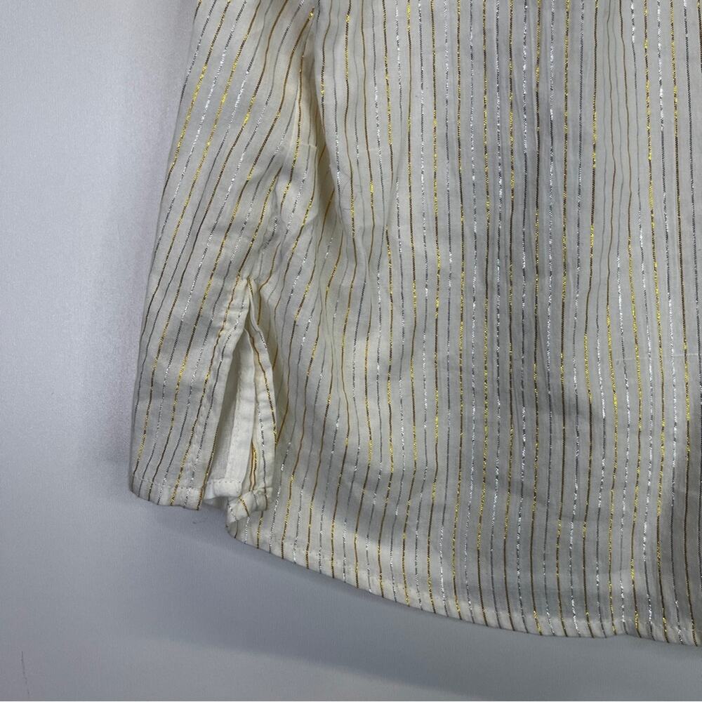 Vince Camuto Ivory Metallic Stripe Tank Top - Picture 5 of 10